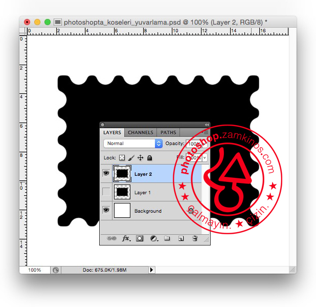 Photoshopta köşeleri yuvarlama