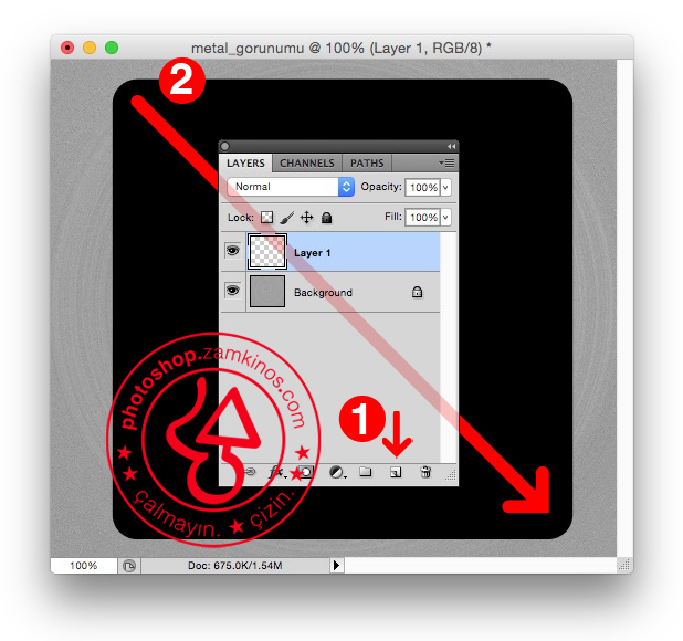 Photoshopta metal görünümü
